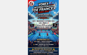 SORTIE CLUB : INTERNATIONAUX DE FRANCE DE BADMINTON